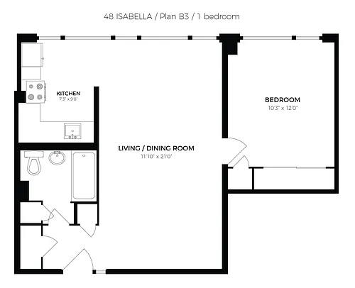 Floor plan 1 Bedroom