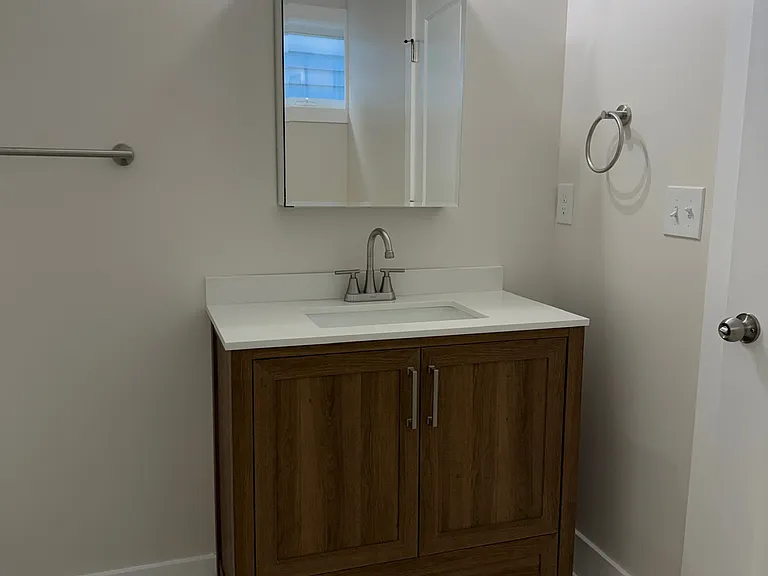 large vanity with storage medicine cabinet