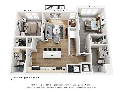 Floor plan 2 Bedroom D2