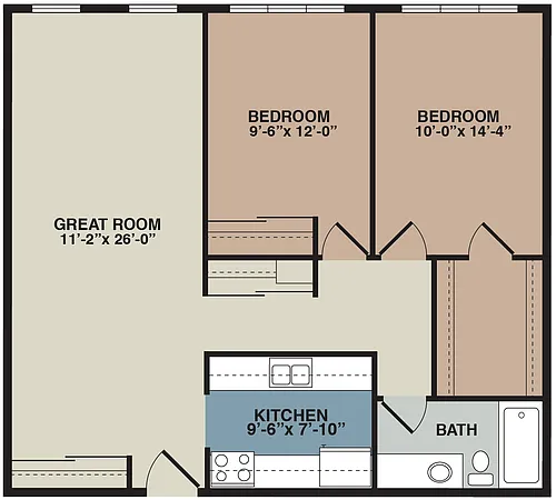 Floor plan 2A - 2 Bedroom
