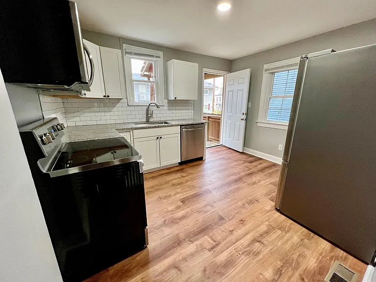 Kitchen into back yard