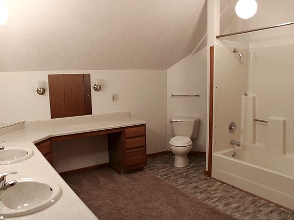 Bathroom on second floor with make-up area