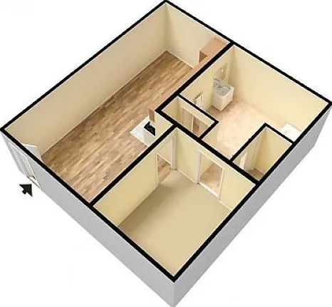 Southwinds 1 Bed floor plan 3D Southwinds 1 Bed floor plan 3D