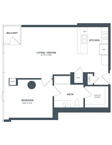 Floor plan 1 Bed/1 Bath-A10