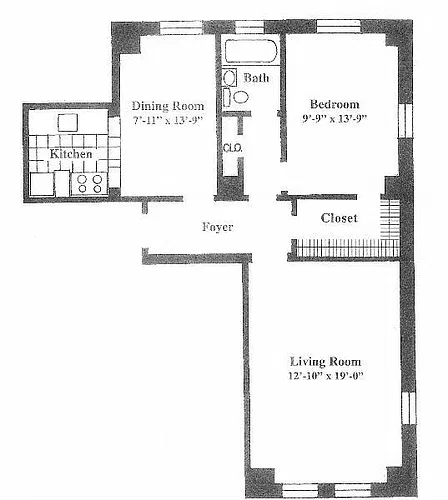 Floor plan One Bed 01 tier