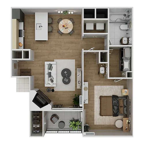 Floor plan 1 Bedroom, 1 Bathroom A5