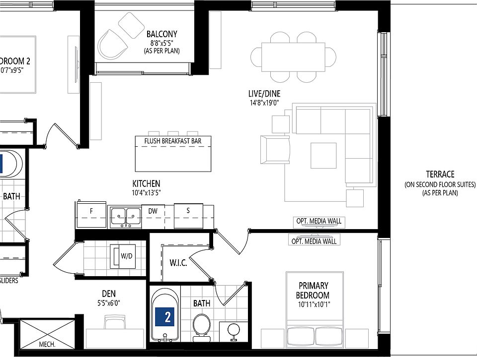 NPD1 Corner - 2 Bedroom Den