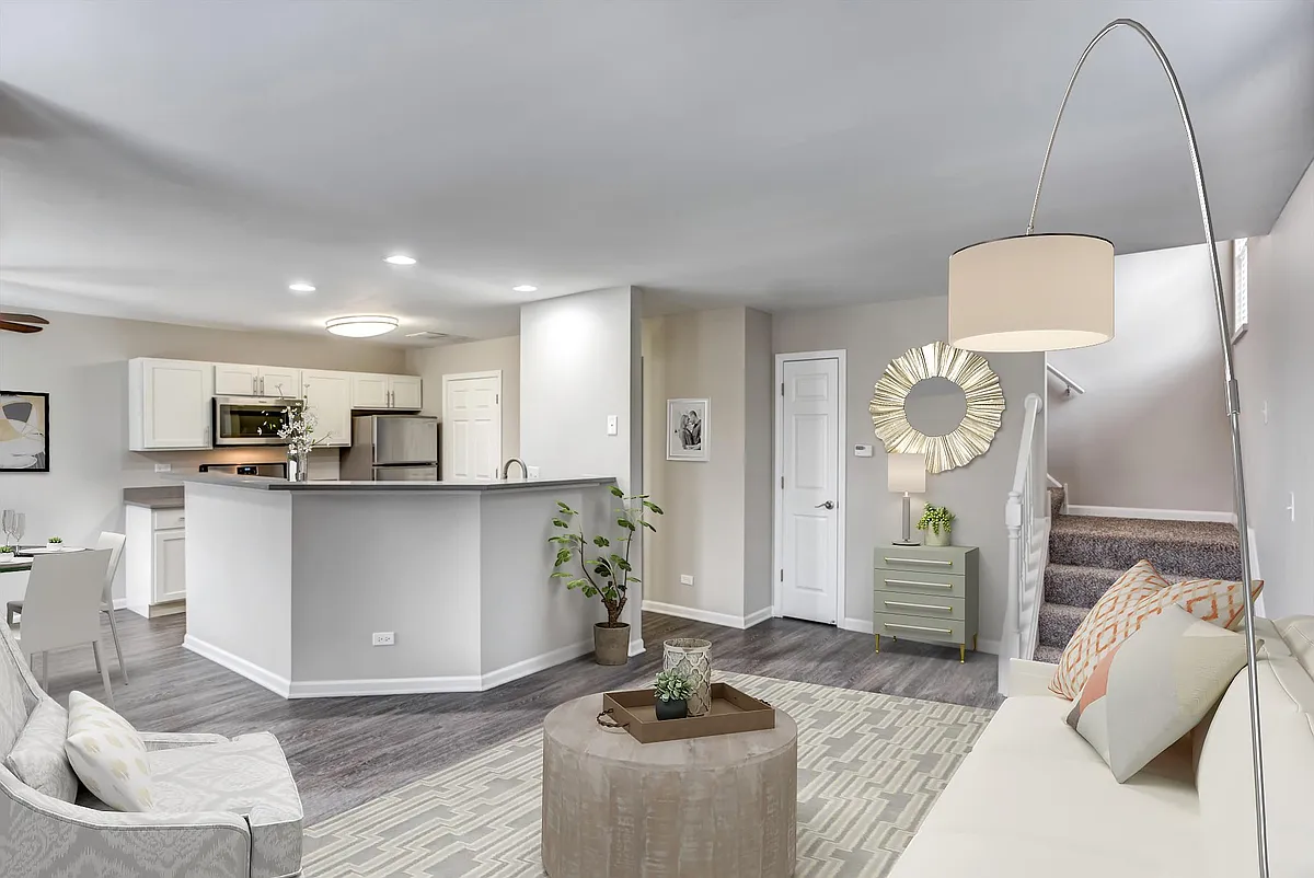 Kitchen/Living - Lakeview Townhomes at Fox Valley