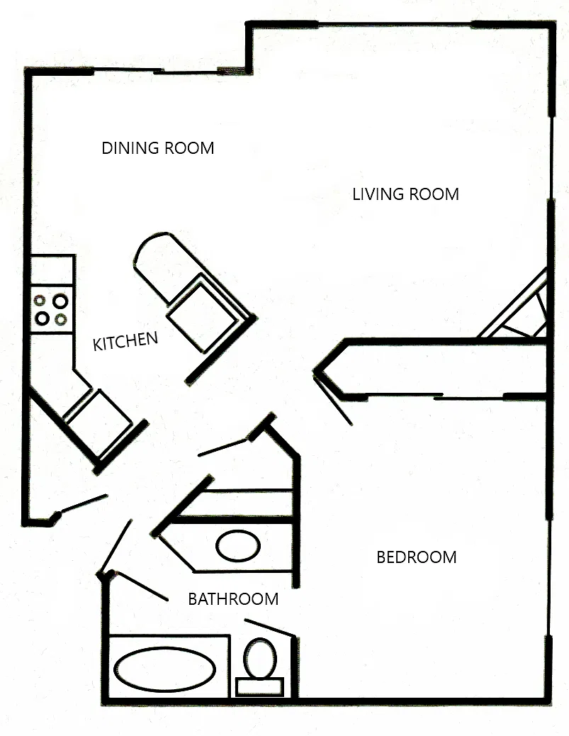 Floor plan 1X1 Second Floor