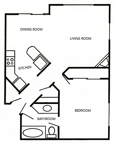 Floor plan 1X1 Second Floor