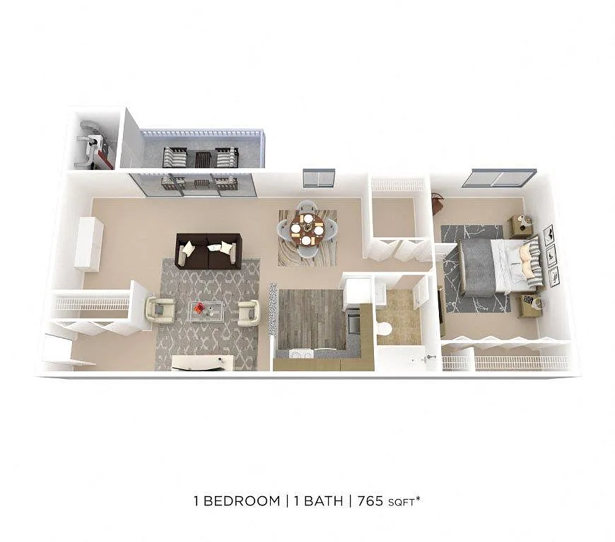 Floor plan One Bedroom-765 sqft