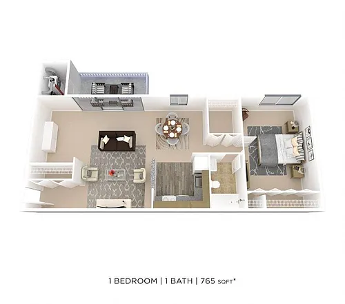 Floor plan One Bedroom-765 sqft