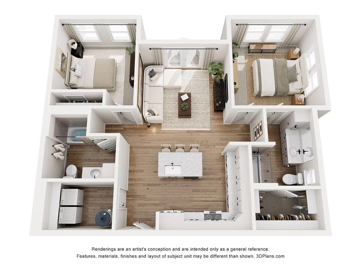 Floor plan Chamomile | 2 Bed | 2 Bath