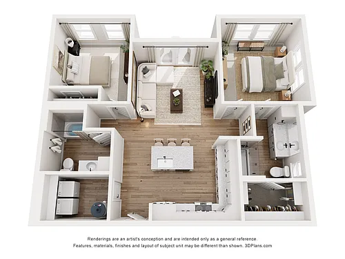 Floor plan Chamomile | 2 Bed | 2 Bath