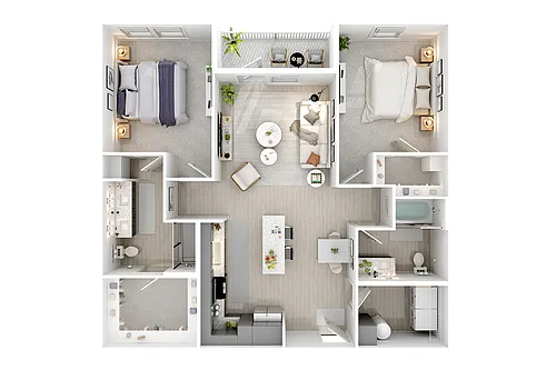 Floor plan B1 - Two Bedroom, Two Bathroom