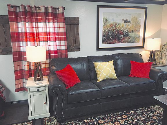 Warm and homey living room with new furniture
