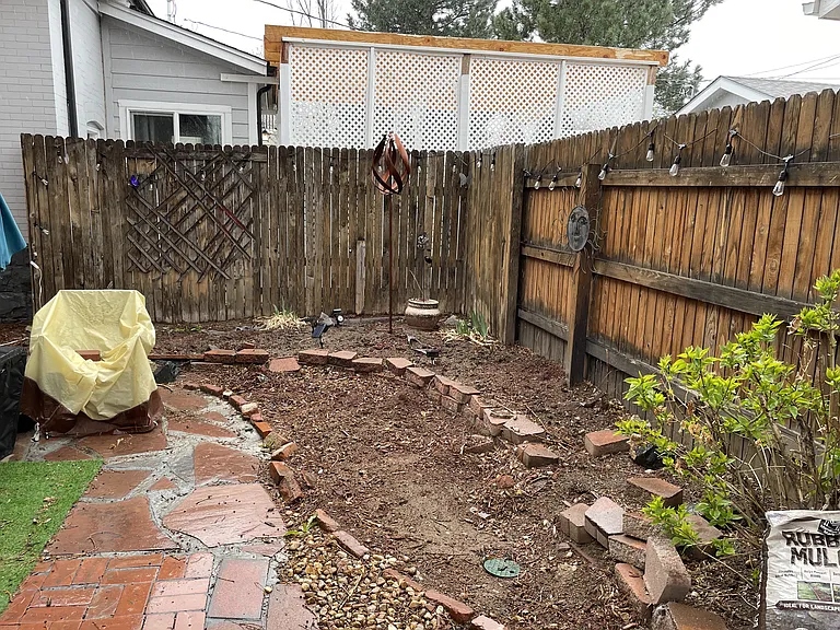 shared and fenced back yard