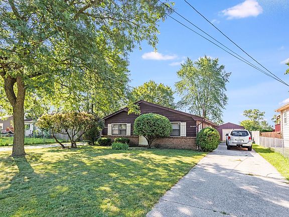 Mature trees in yard.