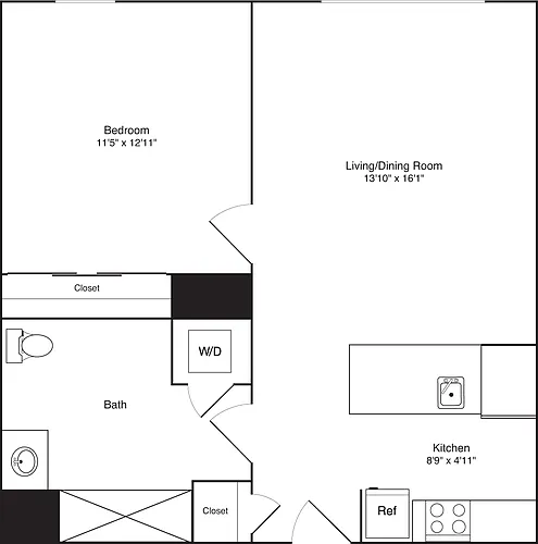 Floor plan 1 Bedroom I_317