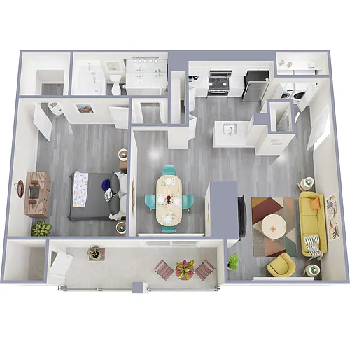Floor plan A2 | 1 Bed | 1 Bath | Upgraded