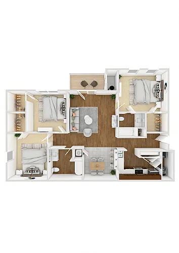 Floor plan Three Bedroom