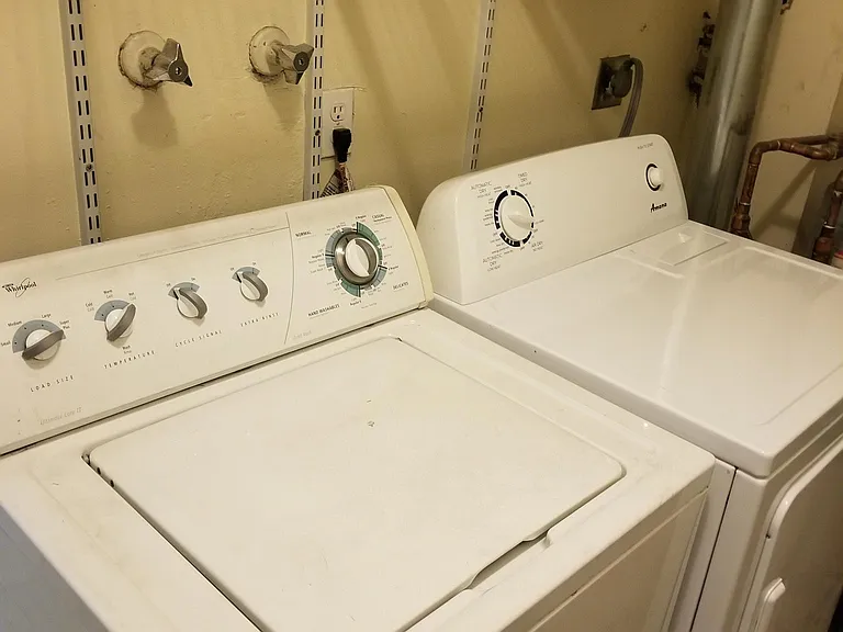 Full Size Washer and Dryer in the Apartment Laundry Room