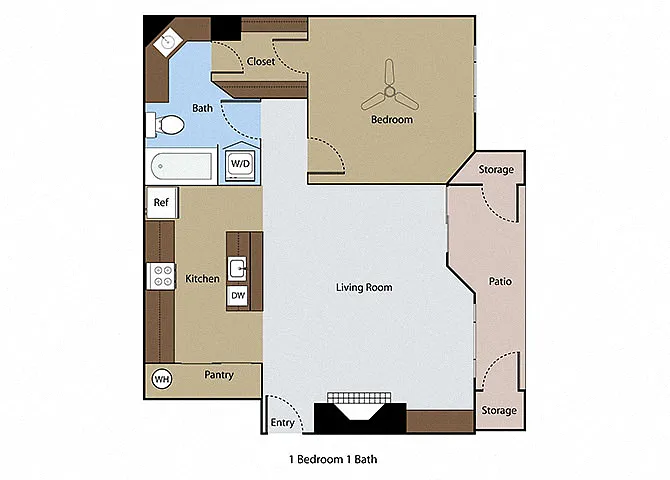 Floor plan 1 BR 1 BA
