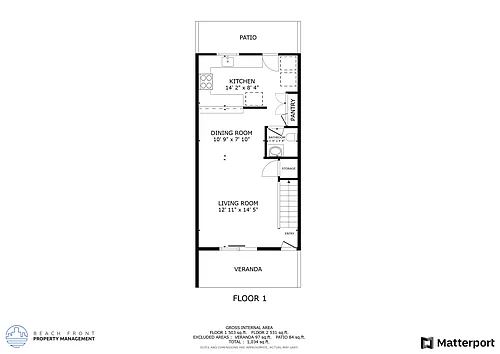 Floor plan 2 Bed 11/2 Bath Townhome