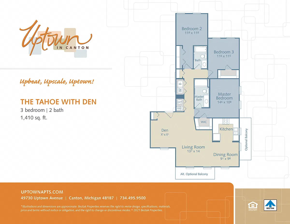 Floor plan The Tahoe with Den
