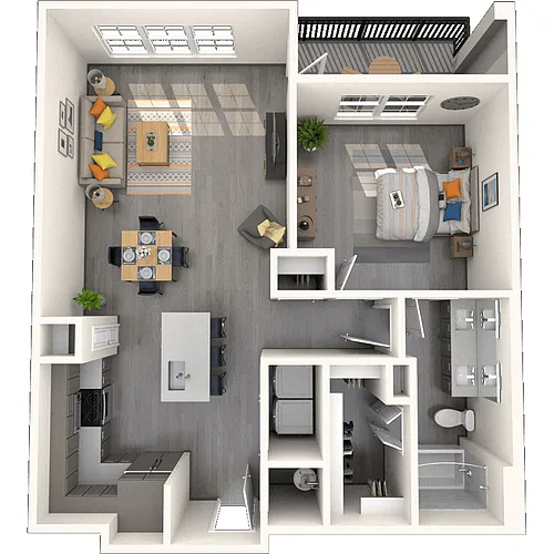 Floor plan A3 1X1 825-846 SF