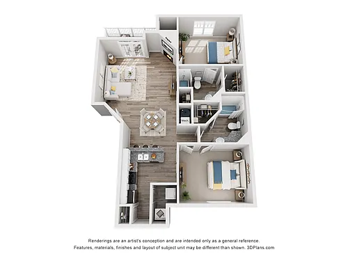 Floor plan B3 - Two Bedroom, Two Bathroom