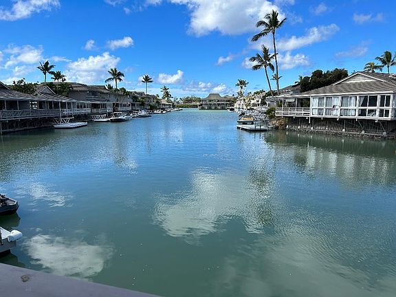 Frontage waterway view from covered deck