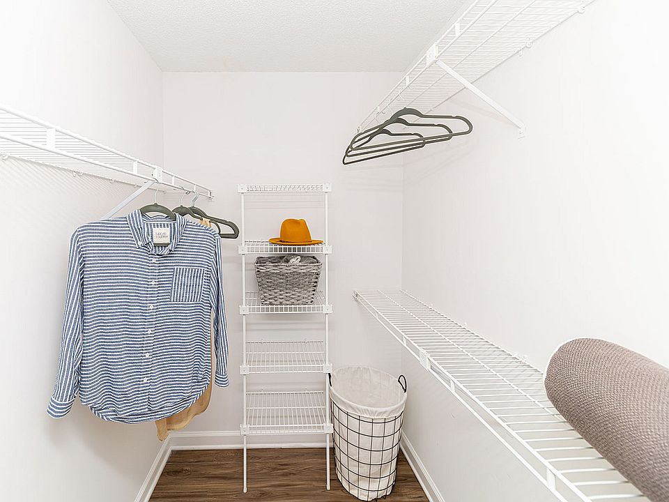 Walk-in closet with built in shelving