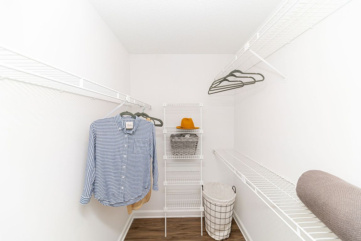 Walk-in closet with built in shelving