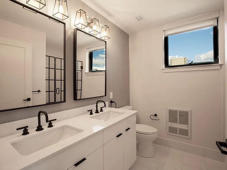 Modern and elegant finishes - double vanity in select units