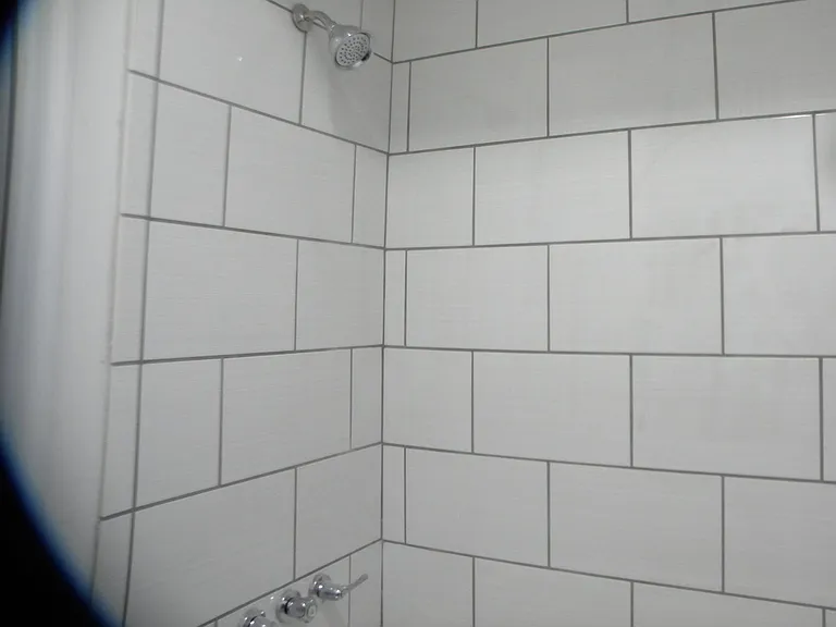 New shower/tub in bathroom
