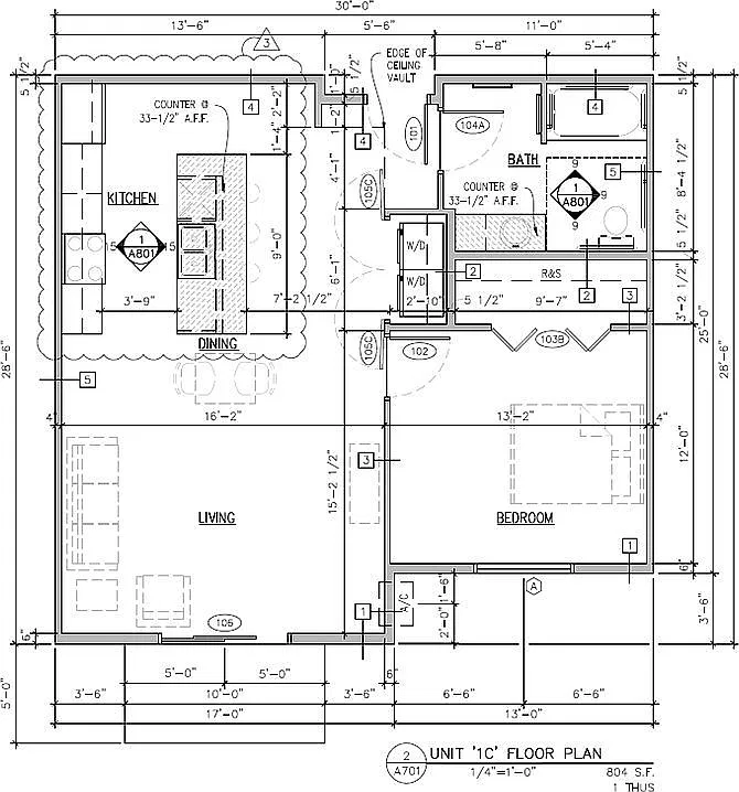 Floor plan 1 Bed 1 Bath | 804 sqft