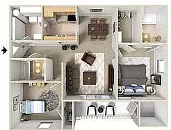 Floor plan 2 Bed 2 Bath