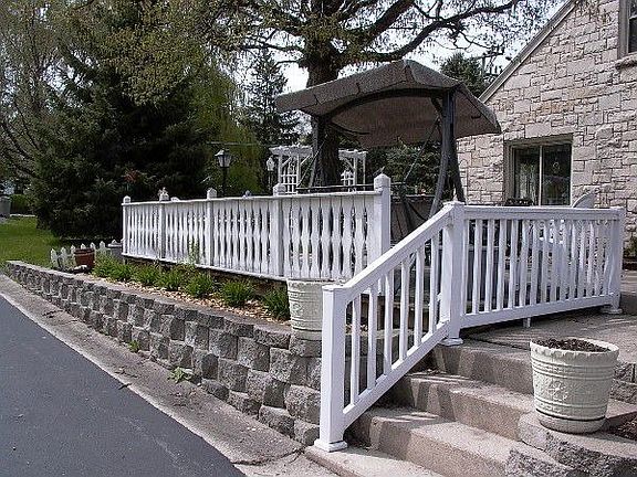 Back gardens, steps, patio