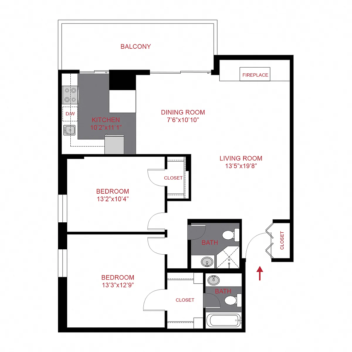 Floor plan Plan B2 - Two Bedroom