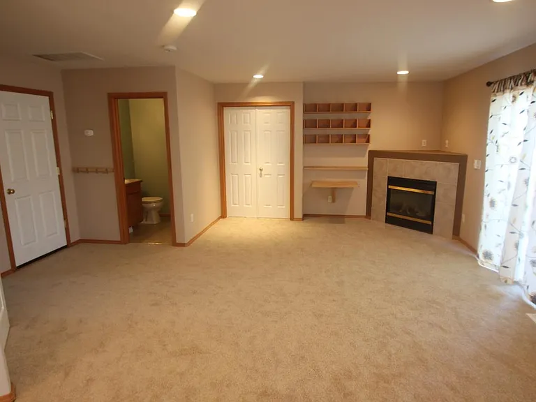 Family room with gas fireplace