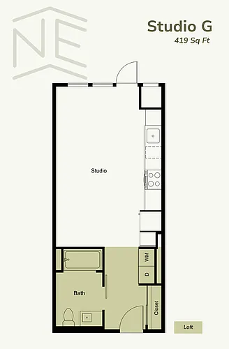 Floor plan Studio G