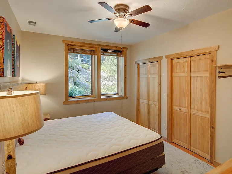 Large closets in lower level bedroom