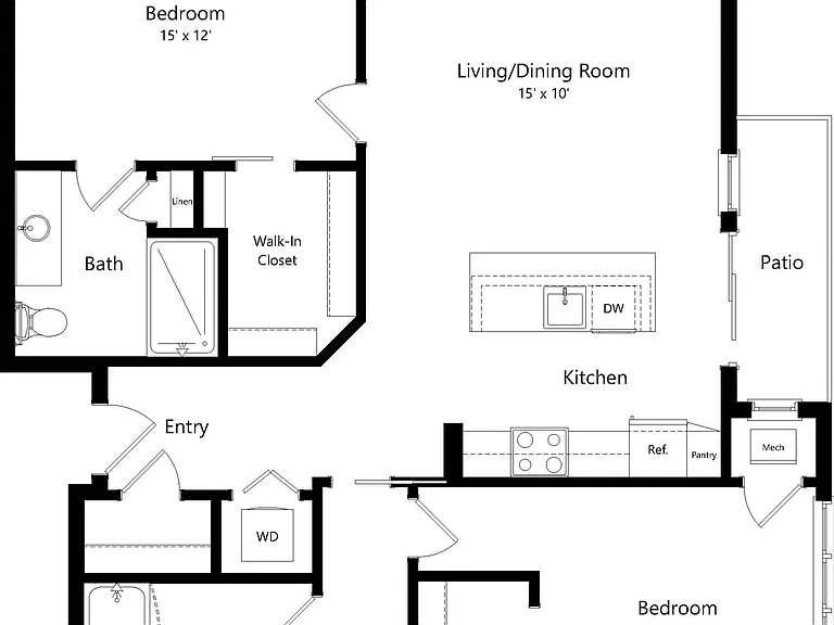 Floor Plan D3 | The Junction | Apartments in Menomonee Falls, WI Floor Plan D3 | The Junction | Apartments in Menomonee Falls, WI