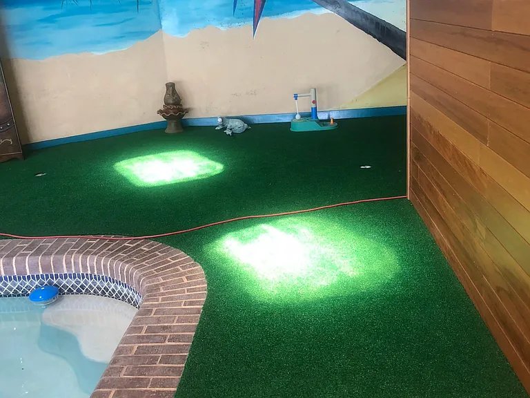 Play golf all day in the pool room and swim