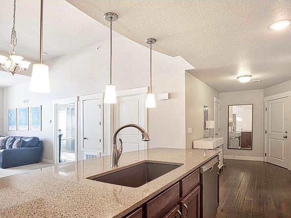 Entry, kitchen, and living