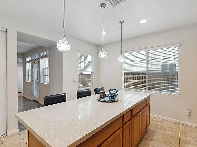 Kitchen Island with upgraded Lighting