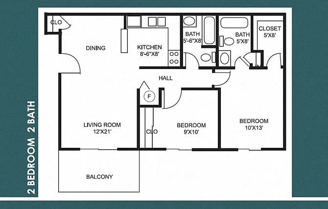 Floor plan 2BR 2BA