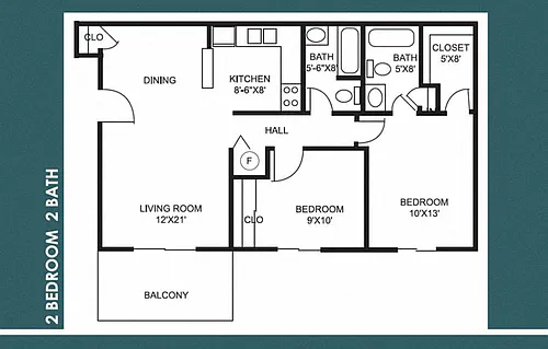 Floor plan 2BR 2BA