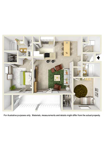 Floor plan Large Two Bed Two Bath